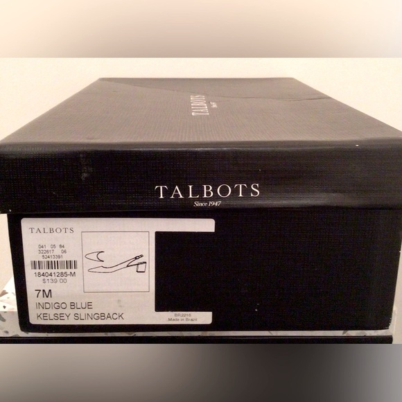 NEW w Box - TALBOTS Navy Leather Slingback Shoes - 7 B US - Picture 6 of 6